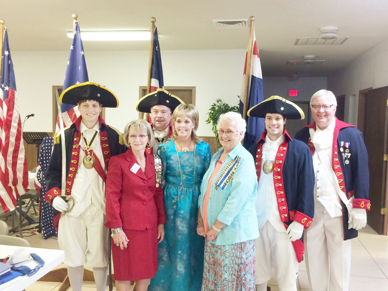 From left are Matthew Lee, Susan Few, Stephen Lee, Anna Lee, Lucille Gilbreath, Britton Lee and Rev. Don Majors.