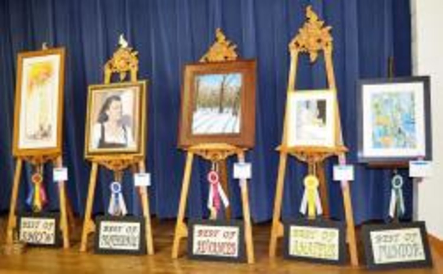 Top winners in the Mineola League of the Arts Art Show this past weekend included Helen Smith's "Aspens" (water media), Best of Show Best Professional, Paula Hodge, Oil, "Nadine;" Best of Advanced, Linda Price, Oil, "Winter Wonderland; " Best of Amateur, Laura Cottrell, Pastels, "Reflection of an Orange;" Best of Junior, Brailey Brown and Watercolor, "World of Fish."