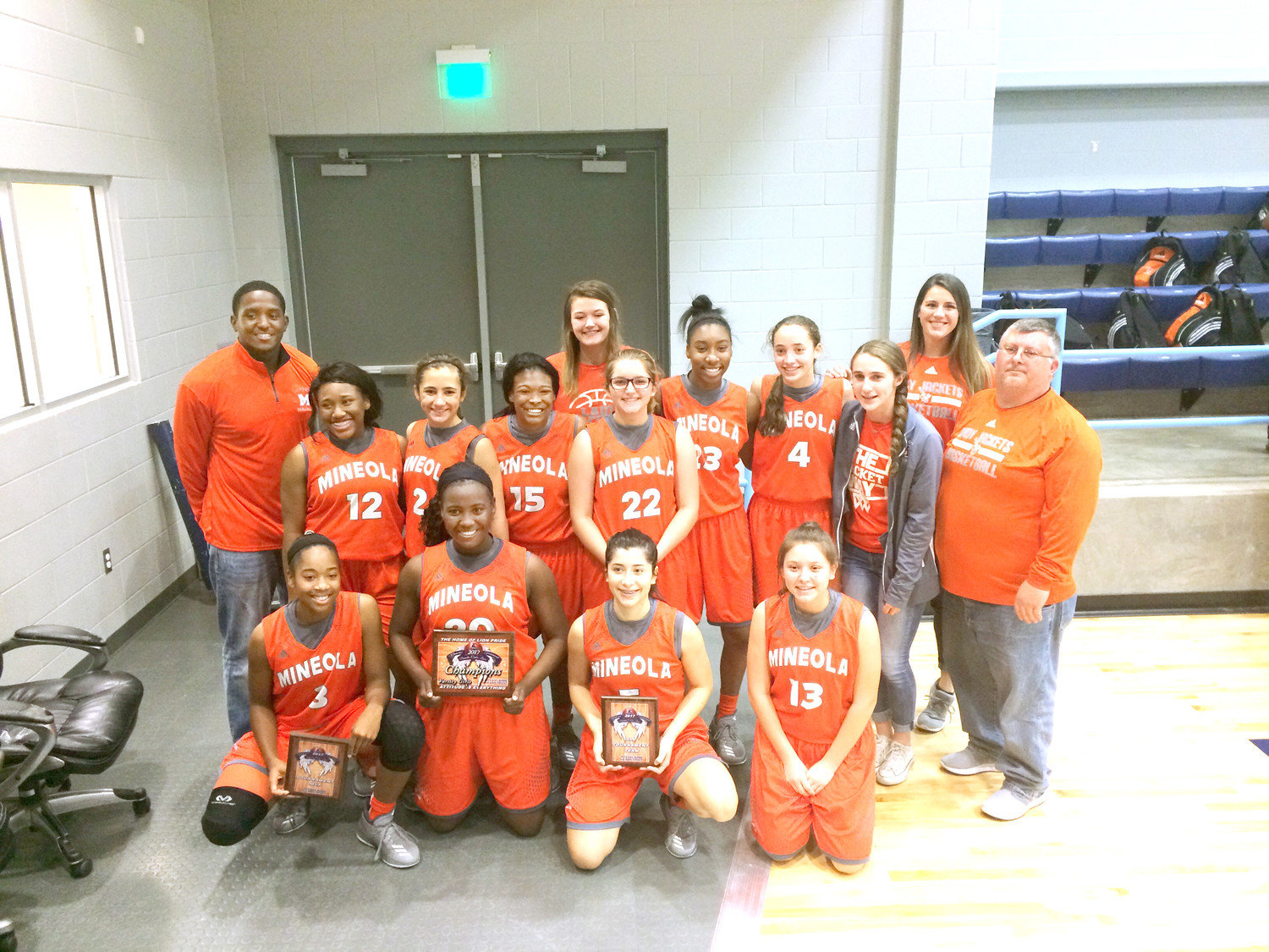 The Mineola Lady Jackets after winning the Union Grove Girls Varsity Tournament.