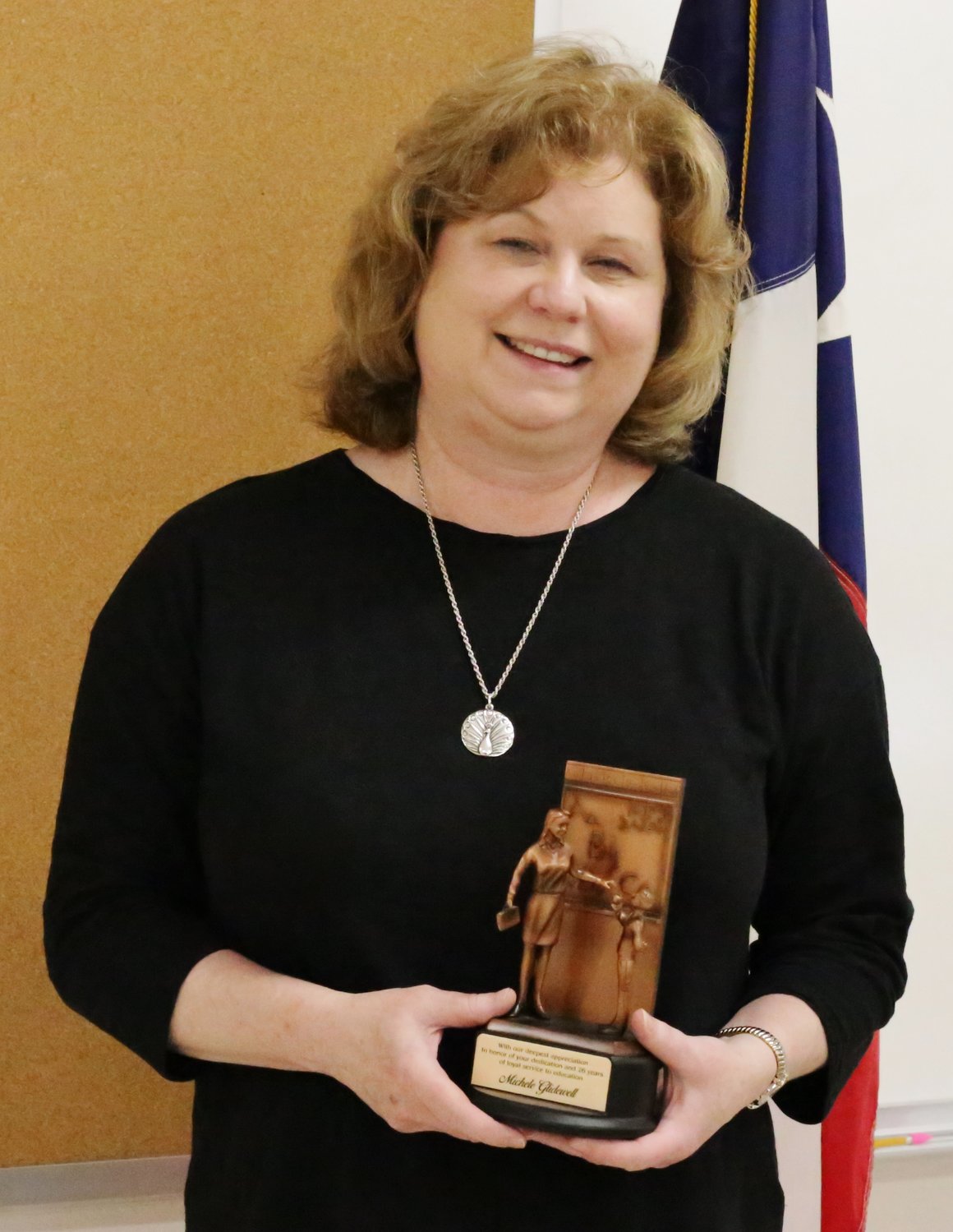 The Alba-Golden School Board opened their Monday evening meeting by recognizing the contributions of retiring Curriculum Director Michele Glidewell.
