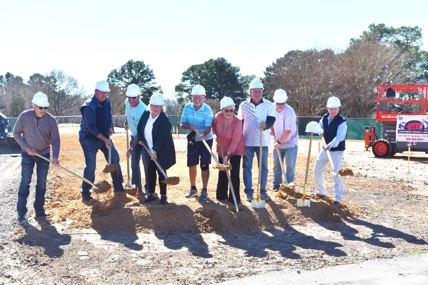Ground was broken last Wednesday for the construction of a new clubhouse at the Mineola Country Club to replace the one that burned last August.